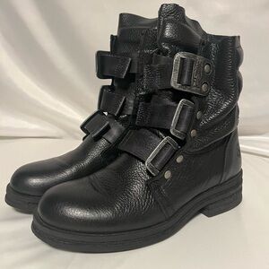 Fly London KIFF Motorcycle Strapboots, Size 38 (EU), 7.5-8 (US)